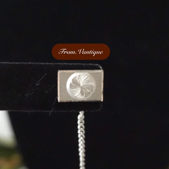 👔 VINTAGE Men Suit Silver Spiral Tie Clip with Chain 🔗 - Picture 3 of 6